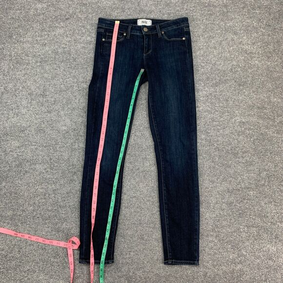 Paige Jean Womens 26 Trinity Wash Blue Cotton Stretch Denim Verdugo Ankle Skinny - Picture 6 of 13